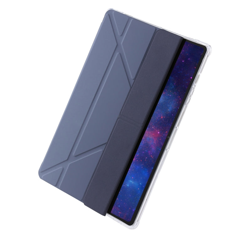 For Samsung Galaxy Tab S9 FE Clear Acrylic Deformation Leather Tablet Case(Lavender) - Galaxy Tab S9 FE by PMC TechLife | Online Shopping South Africa | PMC TechLife