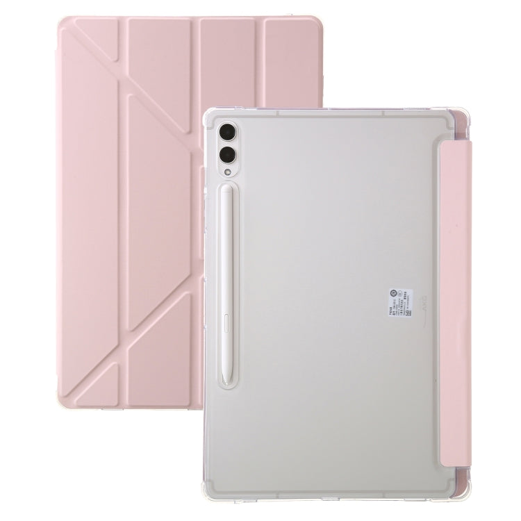 For Samsung Galaxy Tab S9 FE+ Clear Acrylic Deformation Leather Tablet Case(Pink) - Galaxy Tab S9 FE+ by PMC TechLife | Online Shopping South Africa | PMC TechLife