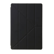 For Samsung Galaxy Tab S9 FE+ Clear Acrylic Deformation Leather Tablet Case(Black)