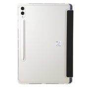 For Samsung Galaxy Tab S9 FE+ Clear Acrylic Deformation Leather Tablet Case(Black)