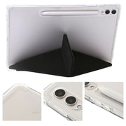 For Samsung Galaxy Tab S9 FE+ Clear Acrylic Deformation Leather Tablet Case(Black)