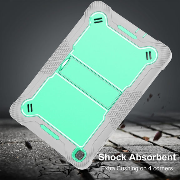 For Honor Pad X8 Shockproof Silicone Hybrid PC Tablet Case with Holder(Mint Green + Grey)