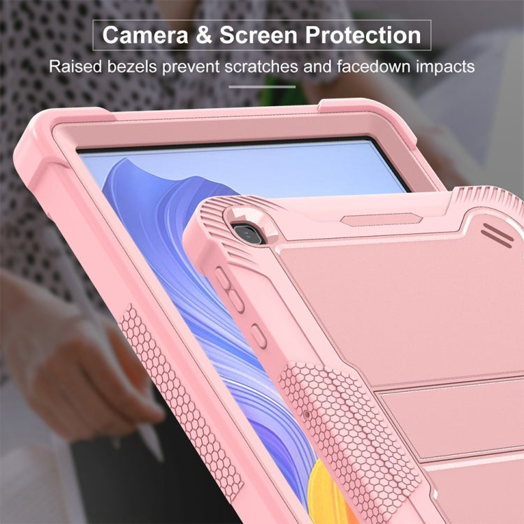 For Honor Pad X8 Shockproof Silicone Hybrid PC Tablet Case with Holder(Rose Gold) - Honor by PMC TechLife | Online Shopping South Africa | PMC TechLife | Buy Now Pay Later Mobicred