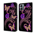 For Motorola Moto G14 Crystal 3D Shockproof Protective Leather Phone Case(Purple Flower Butterfly) - Motorola Cases by PMC TechLife | Online Shopping South Africa | PMC TechLife | Buy Now Pay Later Mobicred