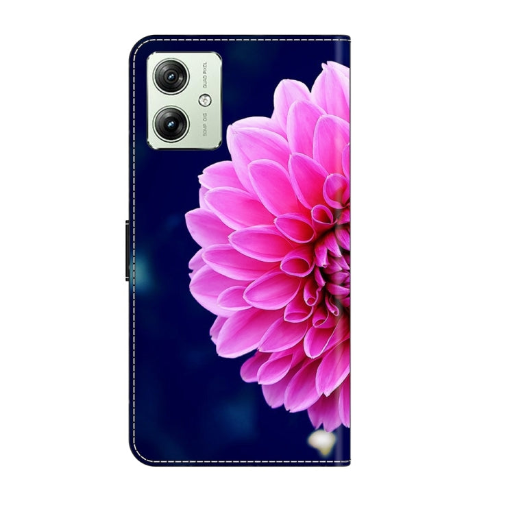 For Motorola Moto G54 Crystal 3D Shockproof Protective Leather Phone Case(Pink Petals) - free shipping - PMC TechLife - Order now!