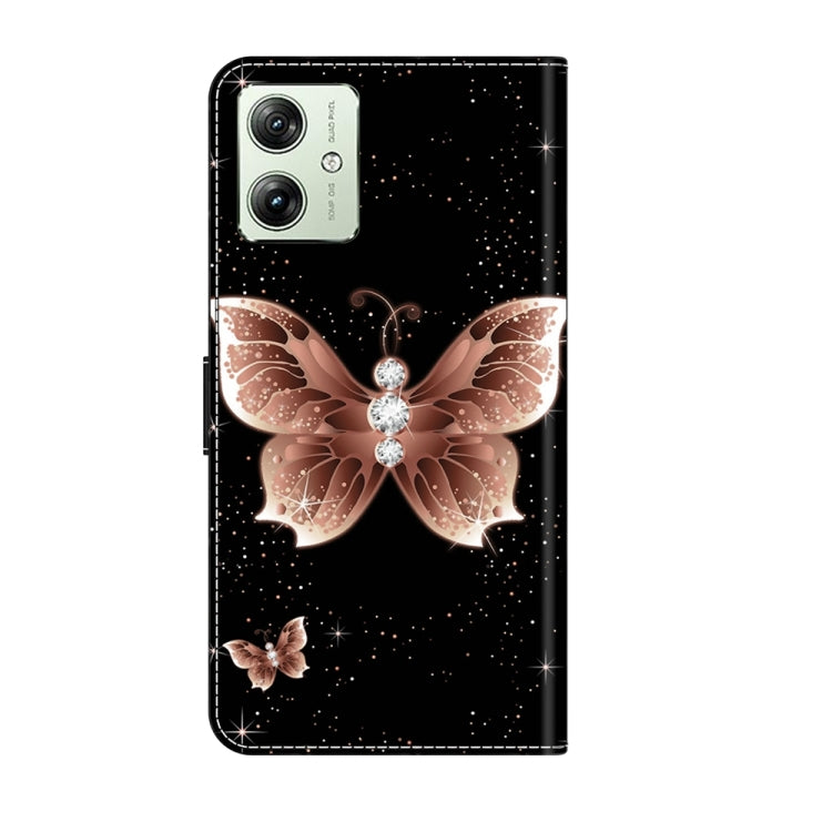 For Motorola Moto G54 Crystal 3D Shockproof Protective Leather Phone Case(Pink Diamond Butterfly) - Motorola Cases by PMC TechLife | Online Shopping South Africa | PMC TechLife | Buy Now Pay Later Mobicred