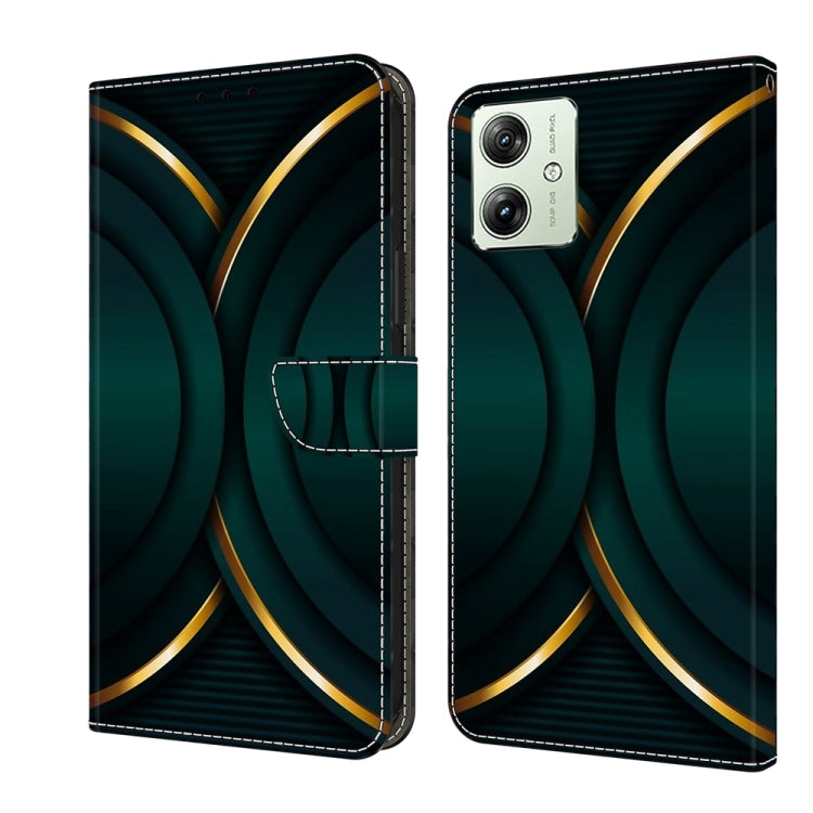 For Motorola Moto G54 Crystal 3D Shockproof Protective Leather Phone Case(Gold Outline) - Motorola Cases by PMC TechLife | Online Shopping South Africa | PMC TechLife | Buy Now Pay Later Mobicred