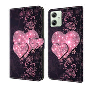 For Motorola Moto G54 Crystal 3D Shockproof Protective Leather Phone Case(Lace Love)
