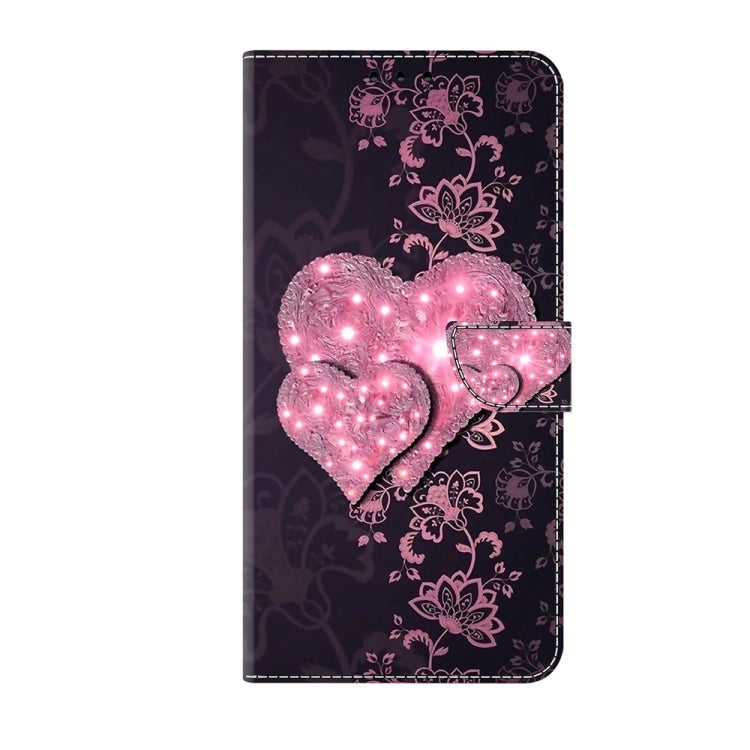 For Motorola Moto G54 Crystal 3D Shockproof Protective Leather Phone Case(Lace Love)