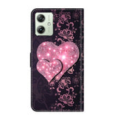 For Motorola Moto G54 Crystal 3D Shockproof Protective Leather Phone Case(Lace Love)