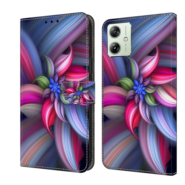 For Motorola Moto G54 Crystal 3D Shockproof Protective Leather Phone Case(Colorful Flower) - Motorola Cases by PMC TechLife | Online Shopping South Africa | PMC TechLife | Buy Now Pay Later Mobicred
