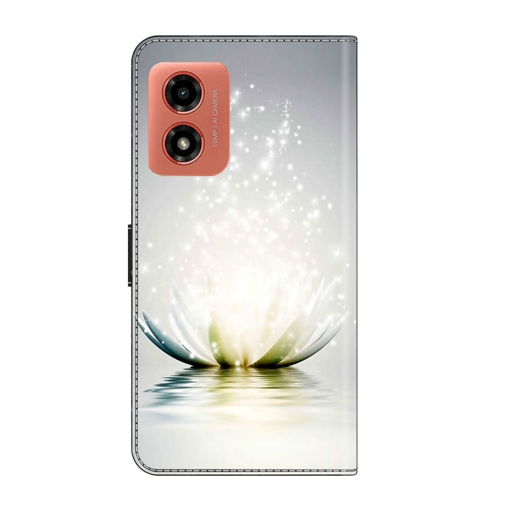 For Motorola Moto G Play 2024 Crystal 3D Shockproof Protective Leather Phone Case(Light Lotus)