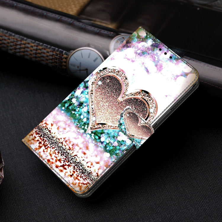 For Motorola Moto G Play 2024 Crystal 3D Shockproof Protective Leather Phone Case(Pink Diamond Heart) - Motorola Cases by PMC TechLife | Online Shopping South Africa | PMC TechLife | Buy Now Pay Later Mobicred