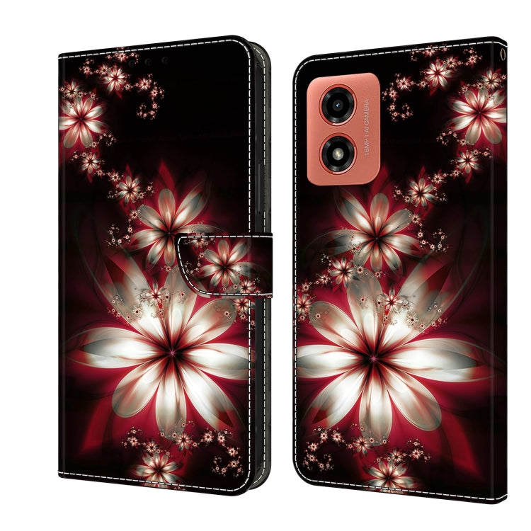 For Motorola Moto G Play 2024 Crystal 3D Shockproof Protective Leather Phone Case(Fantastic Flower) - Motorola Cases by PMC TechLife | Online Shopping South Africa | PMC TechLife | Buy Now Pay Later Mobicred