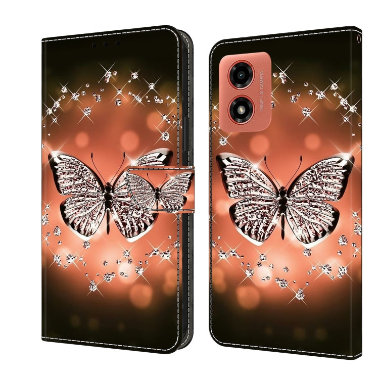 For Motorola Moto G Play 2024 Crystal 3D Shockproof Protective Leather Phone Case(Crystal Butterfly) - Motorola Cases by PMC TechLife | Online Shopping South Africa | PMC TechLife | Buy Now Pay Later Mobicred