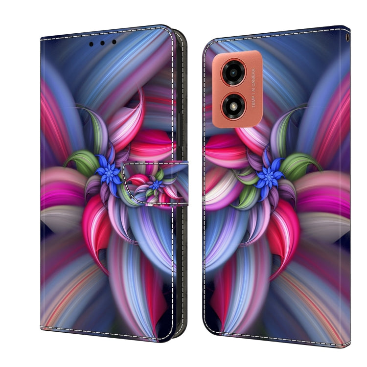 For Motorola Moto G Play 2024 Crystal 3D Shockproof Protective Leather Phone Case(Colorful Flower) - Motorola Cases by PMC TechLife | Online Shopping South Africa | PMC TechLife | Buy Now Pay Later Mobicred