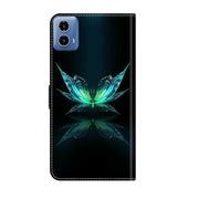 For Motorola Moto G24 Crystal 3D Shockproof Protective Leather Phone Case(Reflection Dutterfly)