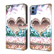 For Motorola Moto G24 Crystal 3D Shockproof Protective Leather Phone Case(Pink Diamond Heart)