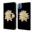 For Motorola Moto G24 Crystal 3D Shockproof Protective Leather Phone Case(White Flower) - Motorola Cases by PMC TechLife | Online Shopping South Africa | PMC TechLife | Buy Now Pay Later Mobicred
