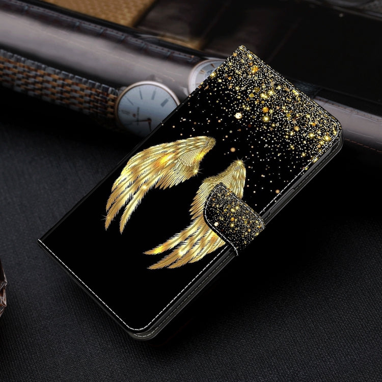 For Motorola Moto G24 Crystal 3D Shockproof Protective Leather Phone Case(Golden Wings) - Motorola Cases by PMC TechLife | Online Shopping South Africa | PMC TechLife | Buy Now Pay Later Mobicred