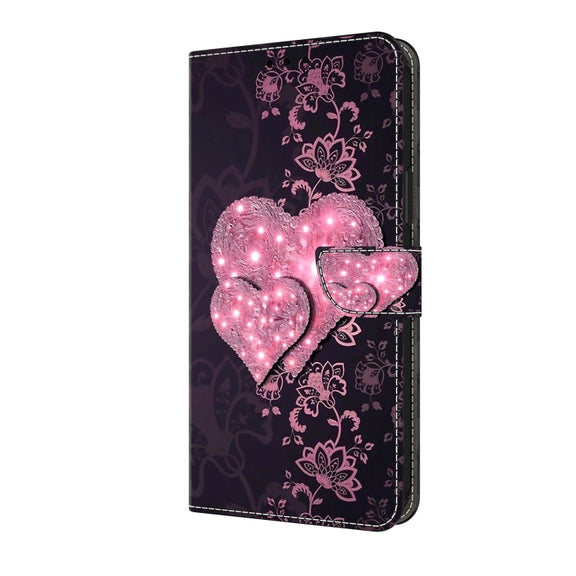 For Motorola Moto G24 Crystal 3D Shockproof Protective Leather Phone Case(Lace Love)