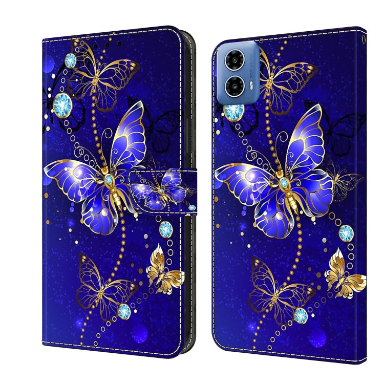 For Motorola Moto G24 Crystal 3D Shockproof Protective Leather Phone Case(Diamond Butterfly) - Motorola Cases by PMC TechLife | Online Shopping South Africa | PMC TechLife | Buy Now Pay Later Mobicred