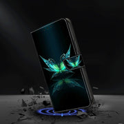 For Motorola Moto G24 Power Crystal 3D Shockproof Protective Leather Phone Case(Reflection Dutterfly)