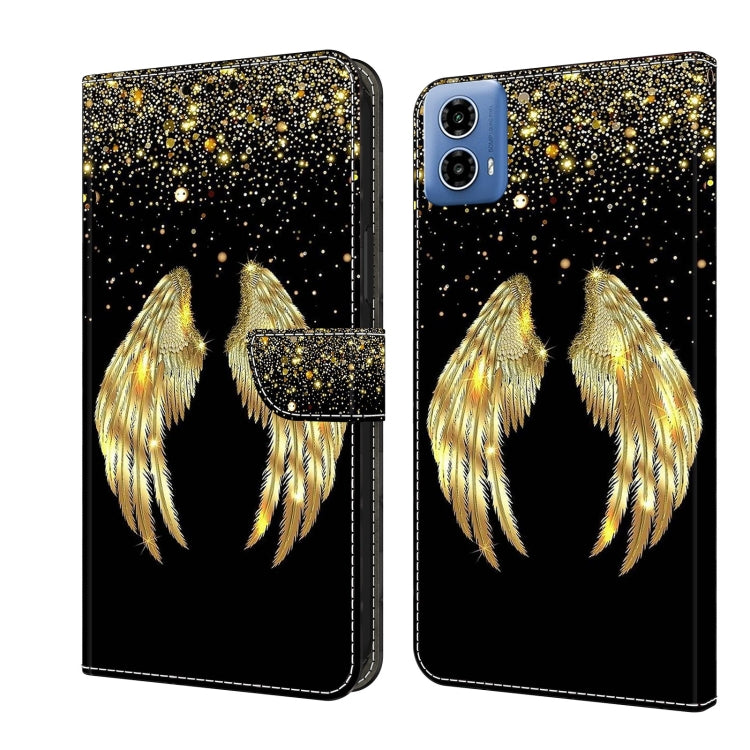 For Motorola Moto G24 Power Crystal 3D Shockproof Protective Leather Phone Case(Golden Wings) - Motorola Cases by PMC TechLife | Online Shopping South Africa | PMC TechLife | Buy Now Pay Later Mobicred