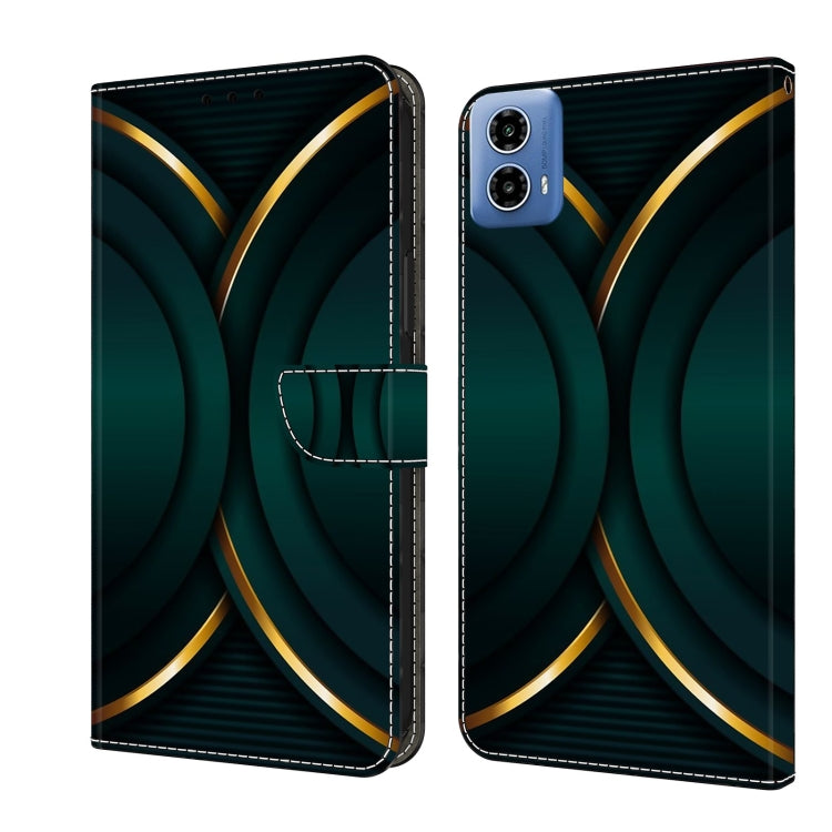 For Motorola Moto G24 Power Crystal 3D Shockproof Protective Leather Phone Case(Gold Outline) - Motorola Cases by PMC TechLife | Online Shopping South Africa | PMC TechLife | Buy Now Pay Later Mobicred