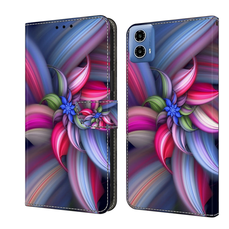 For Motorola Moto G24 Power Crystal 3D Shockproof Protective Leather Phone Case(Colorful Flower) - Motorola Cases by PMC TechLife | Online Shopping South Africa | PMC TechLife | Buy Now Pay Later Mobicred