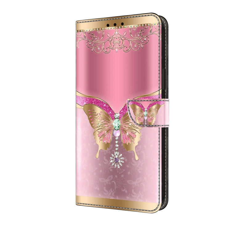 For Motorola Moto G04 Crystal 3D Shockproof Protective Leather Phone Case(Pink Bottom Butterfly) - Motorola Cases by PMC TechLife | Online Shopping South Africa | PMC TechLife | Buy Now Pay Later Mobicred