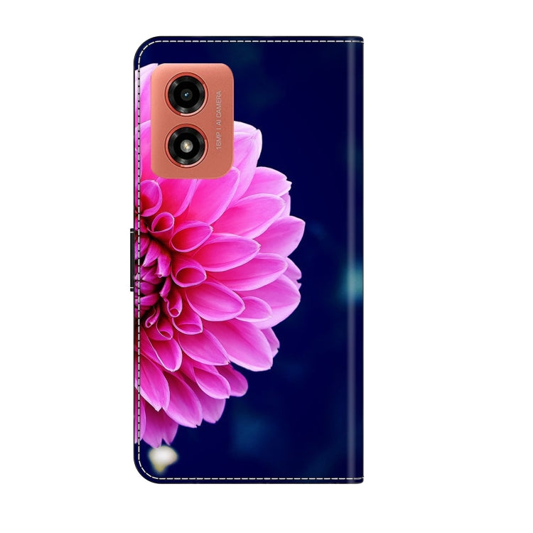 For Motorola Moto G04 Crystal 3D Shockproof Protective Leather Phone Case(Pink Petals) - Motorola Cases by PMC TechLife | Online Shopping South Africa | PMC TechLife | Buy Now Pay Later Mobicred