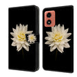 For Motorola Moto G04 Crystal 3D Shockproof Protective Leather Phone Case(White Flower) - Motorola Cases by PMC TechLife | Online Shopping South Africa | PMC TechLife | Buy Now Pay Later Mobicred