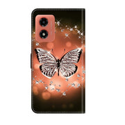 For Motorola Moto G04 Crystal 3D Shockproof Protective Leather Phone Case(Crystal Butterfly)