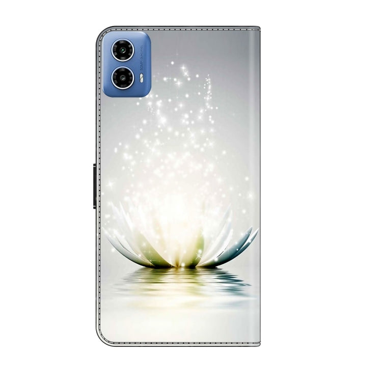 For Motorola Moto G34 Crystal 3D Shockproof Protective Leather Phone Case(Light Lotus) - Motorola Cases by PMC TechLife | Online Shopping South Africa | PMC TechLife | Buy Now Pay Later Mobicred