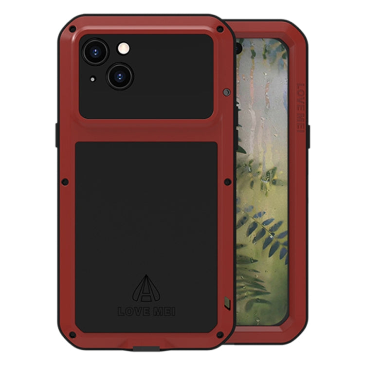 For iPhone 15 Plus LOVE MEI Metal Shockproof Life Waterproof Dustproof Phone Case(Red) - free shipping - PMC TechLife - Order now!
