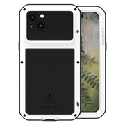 For iPhone 15 Plus LOVE MEI Metal Shockproof Life Water-resistant Dustproof Phone Case(White)