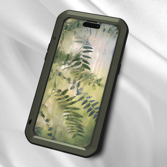 For iPhone 15 Plus LOVE MEI Metal Shockproof Life Water-resistant Dustproof Phone Case(White)