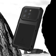 For iPhone 15 Pro LOVE MEI Metal Shockproof Life Water-resistant Dustproof Phone Case(Silver)