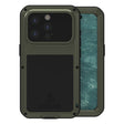 For iPhone 15 Pro LOVE MEI Metal Shockproof Life Waterproof Dustproof Phone Case(Army Green) - free shipping - PMC TechLife - Order now!