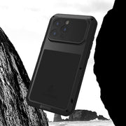 For iPhone 15 Pro Max LOVE MEI Metal Shockproof Life Water-resistant Dustproof Phone Case(White)