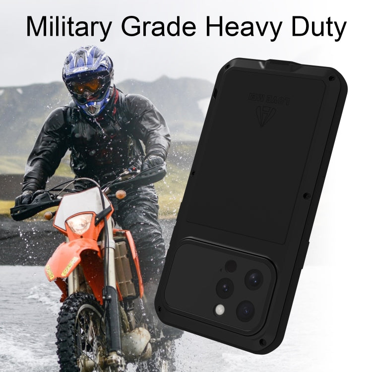 For iPhone 16 Pro Max LOVE MEI Metal Shockproof Life Waterproof Dustproof Phone Case(Yellow) - free shipping - PMC Jewellery - Order now!