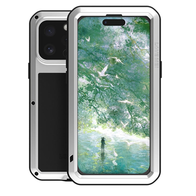 For iPhone 16 Pro LOVE MEI Metal Shockproof Life Waterproof Dustproof Phone Case(Silver) - free shipping - PMC Jewellery - Order now!
