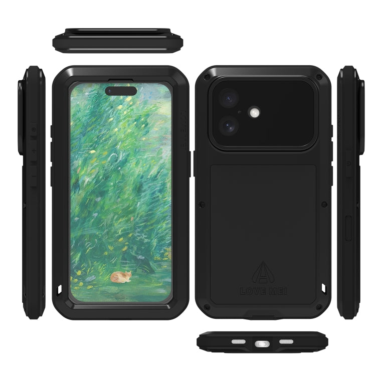 For iPhone 16 LOVE MEI Metal Shockproof Life Waterproof Dustproof Phone Case(Silver) - free shipping - PMC Jewellery - Order now!