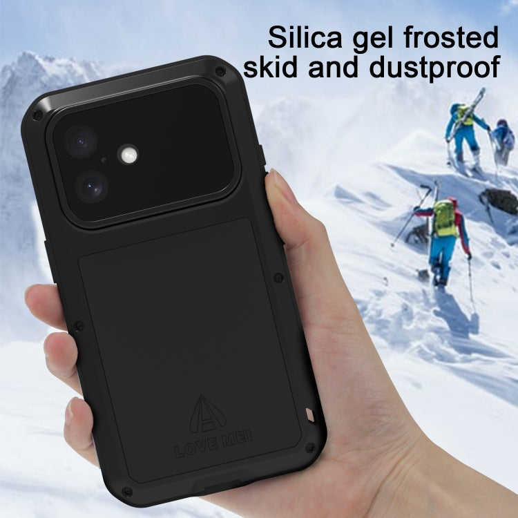 For iPhone 16 LOVE MEI Metal Shockproof Life Waterproof Dustproof Phone Case(Silver) - free shipping - PMC Jewellery - Order now!