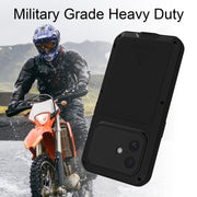 For iPhone 16 LOVE MEI Metal Shockproof Life Water-resistant Dustproof Phone Case(Red)