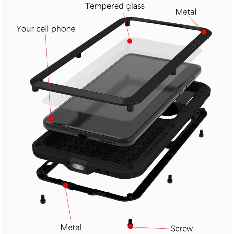 For Huawei Mate 60 Pro / 60 Pro+ LOVE MEI Metal Shockproof Life Water-resistant Dustproof Phone Case(Black)