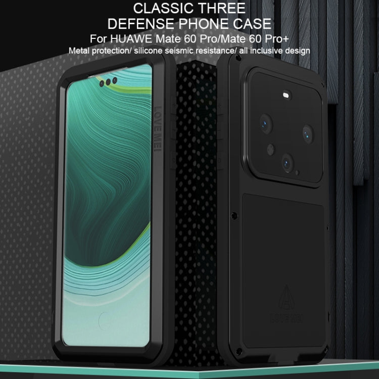 For Huawei Mate 60 Pro / 60 Pro+ LOVE MEI Metal Shockproof Life Waterproof Dustproof Phone Case(Silver) - free shipping - PMC TechLife - Order now!