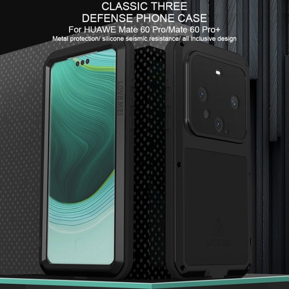 For Huawei Mate 60 Pro / 60 Pro+ LOVE MEI Metal Shockproof Life Water-resistant Dustproof Phone Case(Army Green)