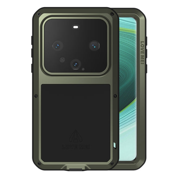 For Huawei Mate 60 Pro / 60 Pro+ LOVE MEI Metal Shockproof Life Water-resistant Dustproof Phone Case(Army Green)